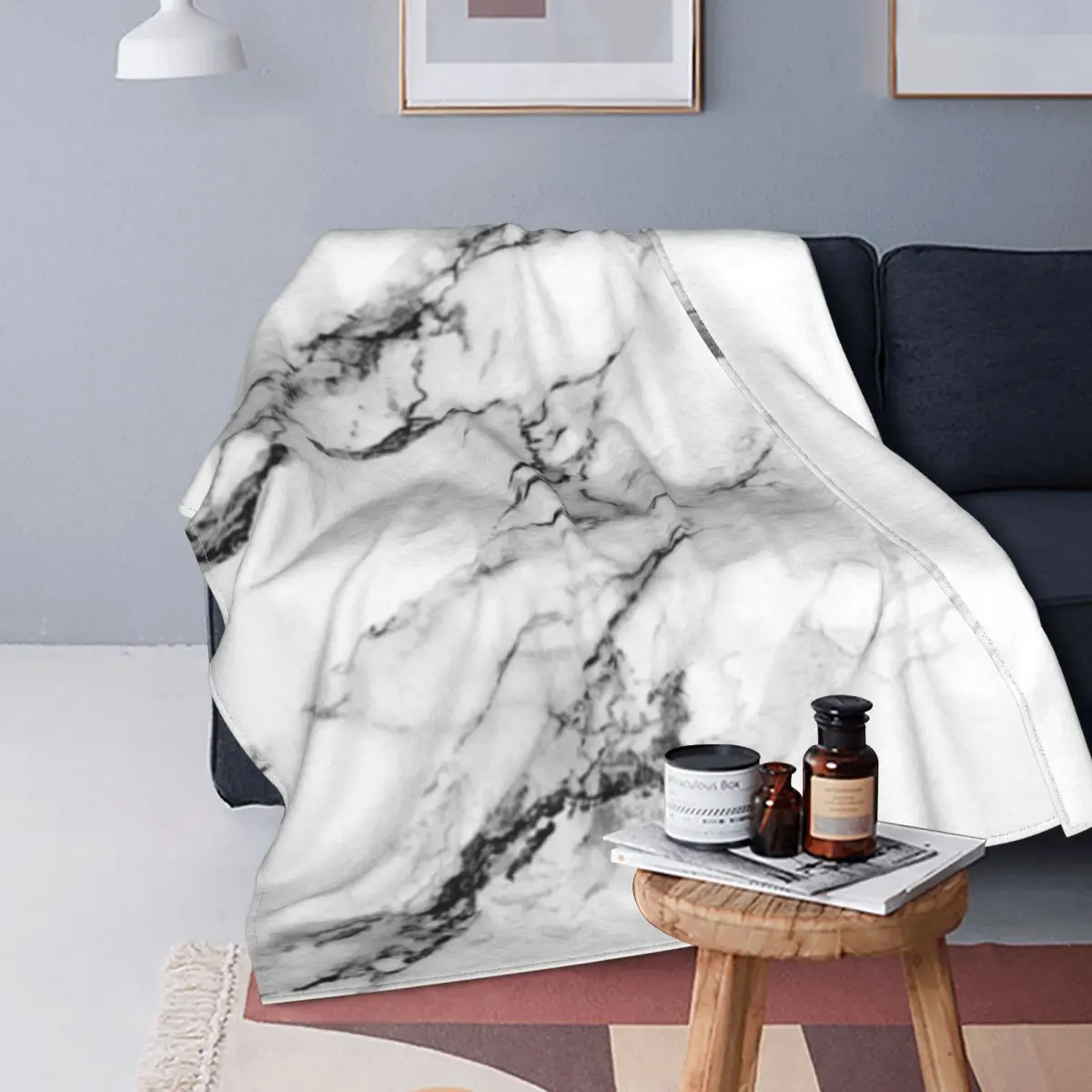 Мраморное милое минималистичное одеяло с флисовым декором в скандинавском стиле, легкие тонкие пледы для дивана, постельные принадлежности для путешествий, покрывала