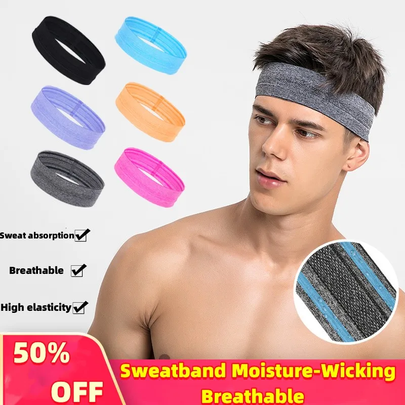 Мужская спортивная повязка на голову Sweatband, противоскользящая эластичная эластичная повязка для спорта на открытом воздухе, женская повязка для бега в тренажерном зале, теннисная повязка на голову