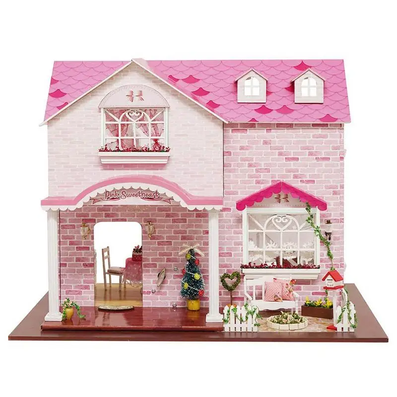 Набор для миниатюрного дома своими руками, креативный 3D кукольный домик, Крошечная мансардная модель с мебелью и светодиодной подсветкой, художественный подарок для друзей семьи