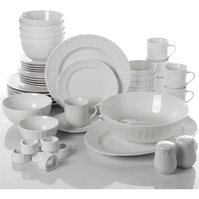 Набор столовой и сервировочной посуды из 46 предметов, Сервиз на 6 тарелок и сервировочных тарелок