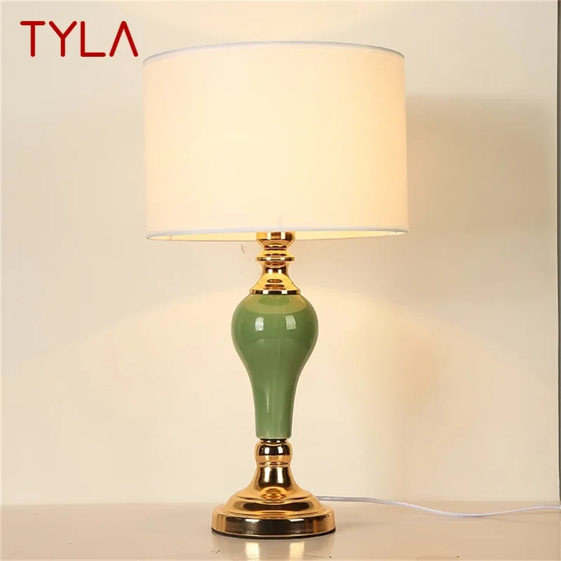 Настольные лампы TYLA Современный светодиодный Роскошный дизайн, креативные керамические настольные лампы для домашней спальни