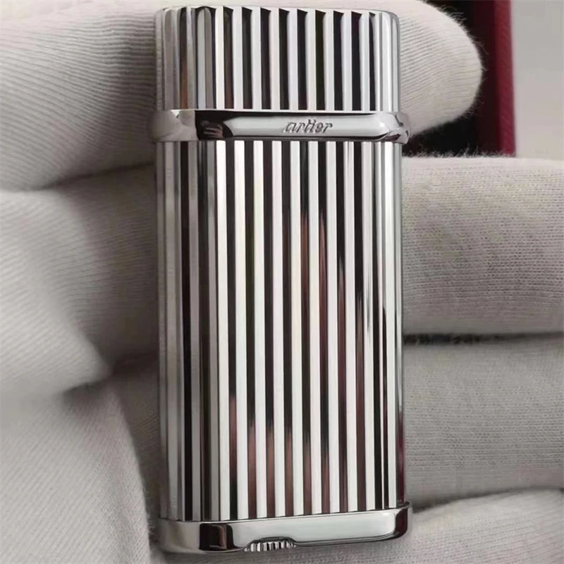 Новая курительная зажигалка C-artier 2023 Classic Luxury lighter, газовая зажигалка для подарочных сигар с камнями и коробкой-HTR