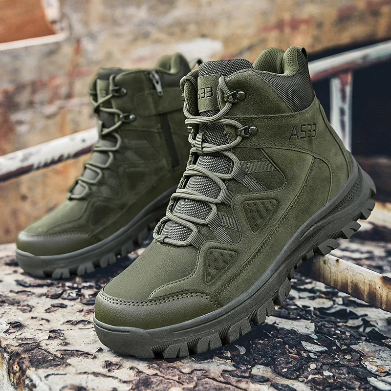 Новое поступление, Зеленые Военные Мужские тактические ботинки, Большой Размер 46, Водонепроницаемые уличные ботинки, мужские кроссовки, Охотничьи Походные ботинки, Мужские 2023