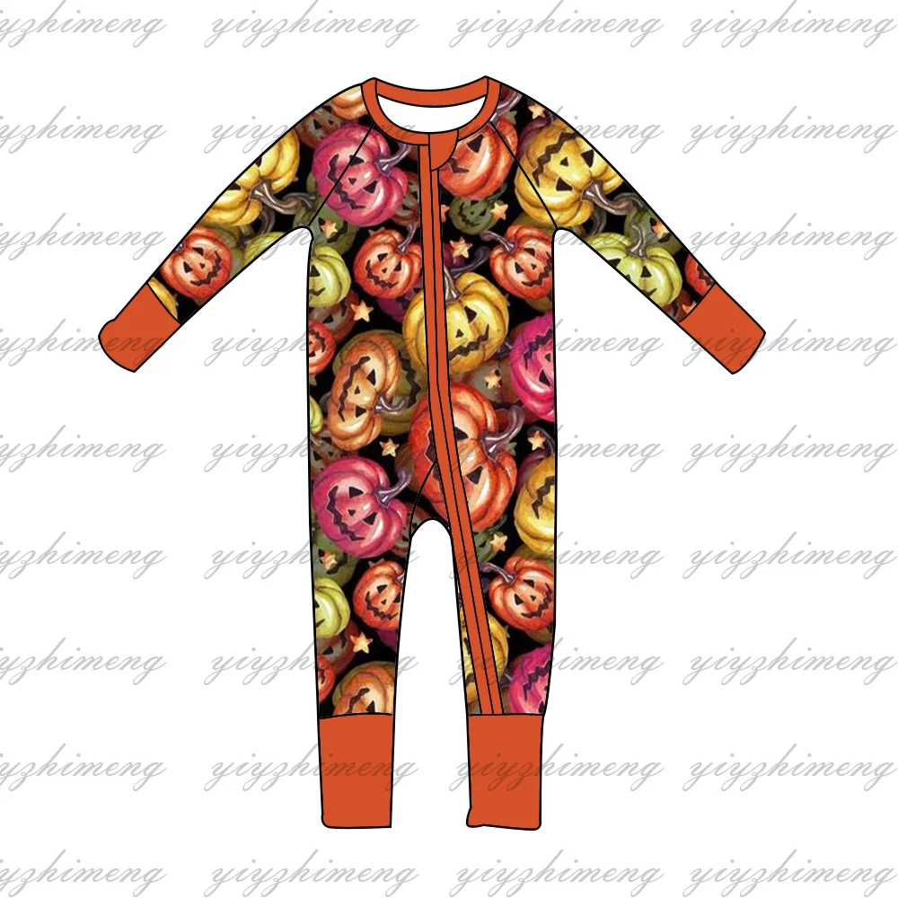 Новый дизайн, комбинезон с тыквой на Хэллоуин для новорожденных девочек, комбинезон с длинными рукавами для детей, комбинезон для малышей