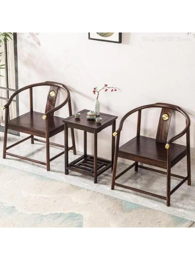 Новый круглый стул Taishi в китайском стиле, комплект из трех предметов, деревянный круглый стул 