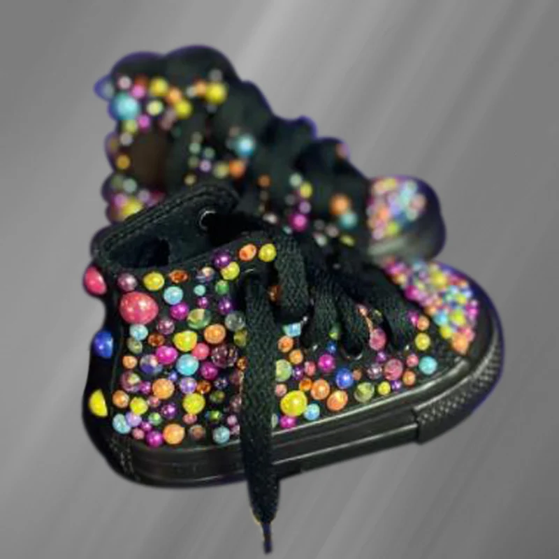 Новый модный дизайн с жемчугом, прекрасная обувь из парусины, удобная обувь в тон для родителей и детей