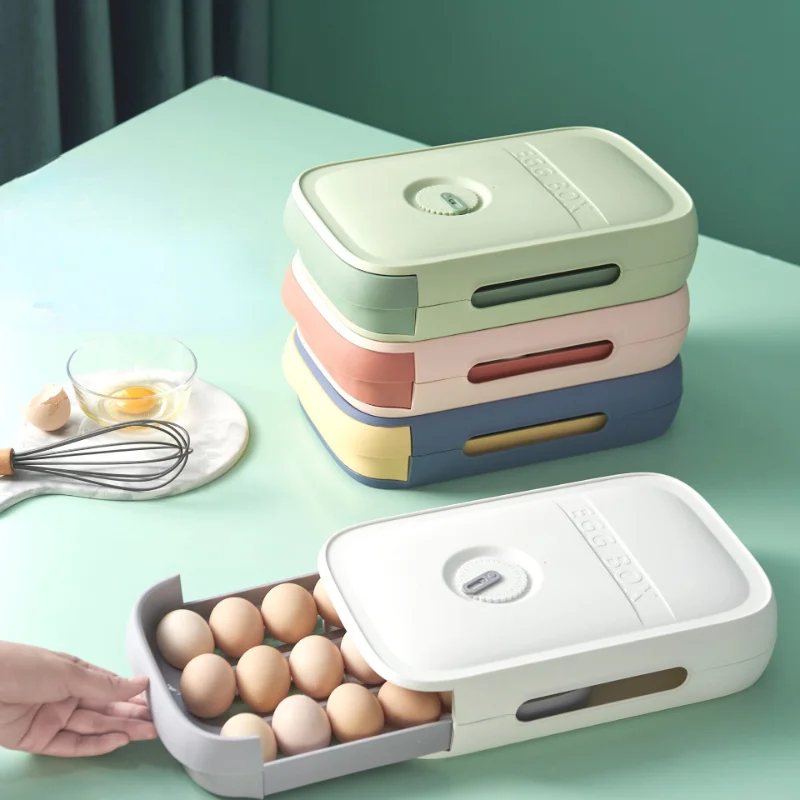 Новый холодильник коробка для свежих яиц выдвижной кухонный ящик для хранения с крышкой можно укладывать в коробку для сортировки яиц типа 