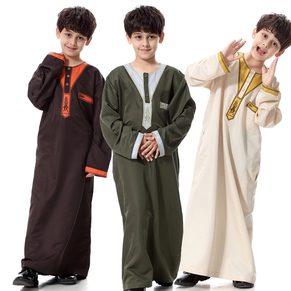 Одежда для подростков, Дети 5-12 Лет, Народный Тоб, Дети 2023 года, Новый Наряд для Рамадана, Мальчики, Арабский Национальный Тоб, Летний Мусульманский Халат