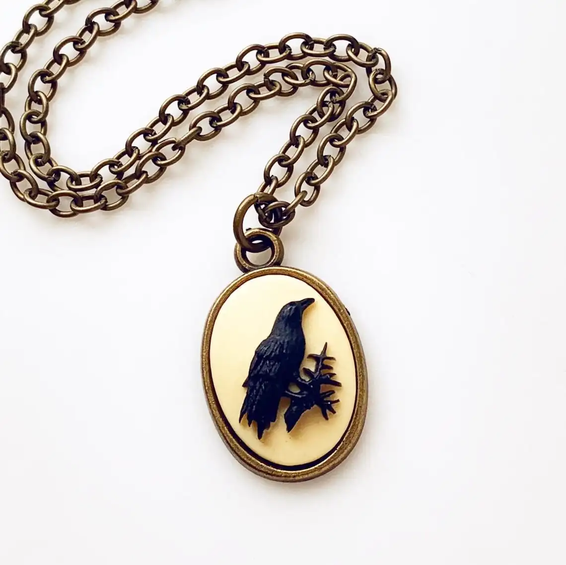 Ожерелье с камеей в виде Ворона, ювелирные изделия Crow, подарок Эдгара Аллана По