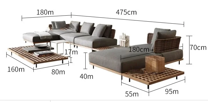 Оптовая продажа мебели из тикового дерева с современным дизайном и патио на открытом воздухе, алюминиевого дивана