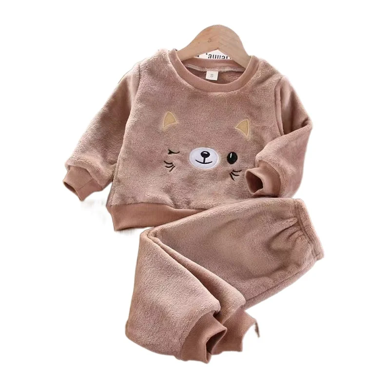 Осенняя одежда для маленьких девочек от 6 до 3 лет, топы в клетку с рисунком Медведя для новорожденных малышей, толстовка, брюки, наряды, спортивные костюмы