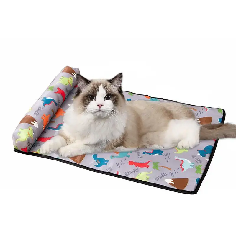Охлаждающий коврик для щенка, охлаждающая кровать, Моющиеся водонепроницаемые Летние подушки-охладители с подушкой, Нескользящее дно Для крупных, средних и мелких домашних животных