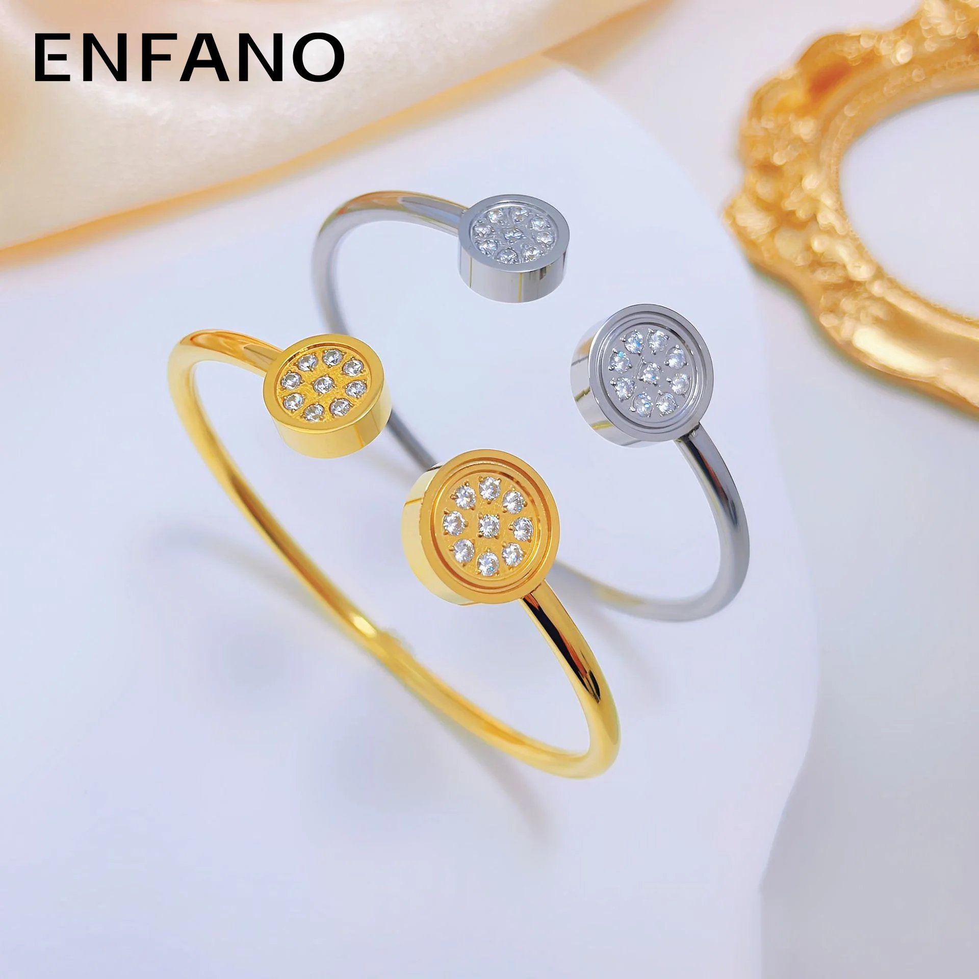 Пара Enfano Модный декоративный магнит с открытым круглым браслетом для влюбленных