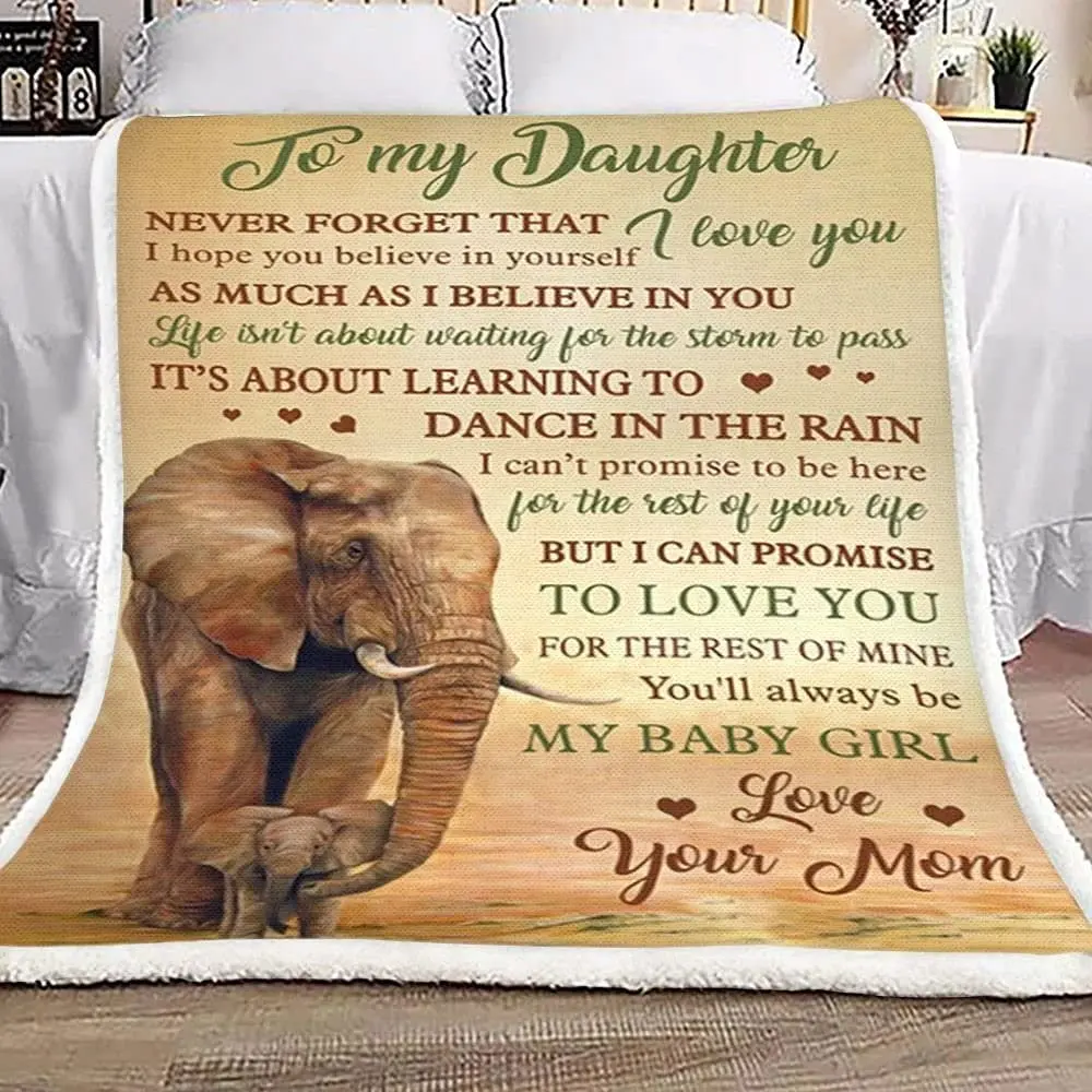 Персонализированный винтажный слон для моей дочери Шерп Флисовое одеяло от мамы Это о том, как научиться танцевать под дождем Отлично