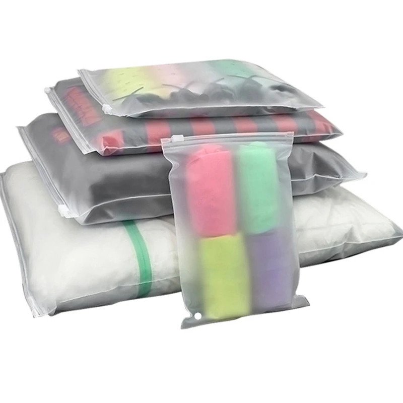 Пластиковый пакет с замком, Прозрачная упаковка, Матовое уплотнение, молния, Дорожная ткань, Сумка для хранения