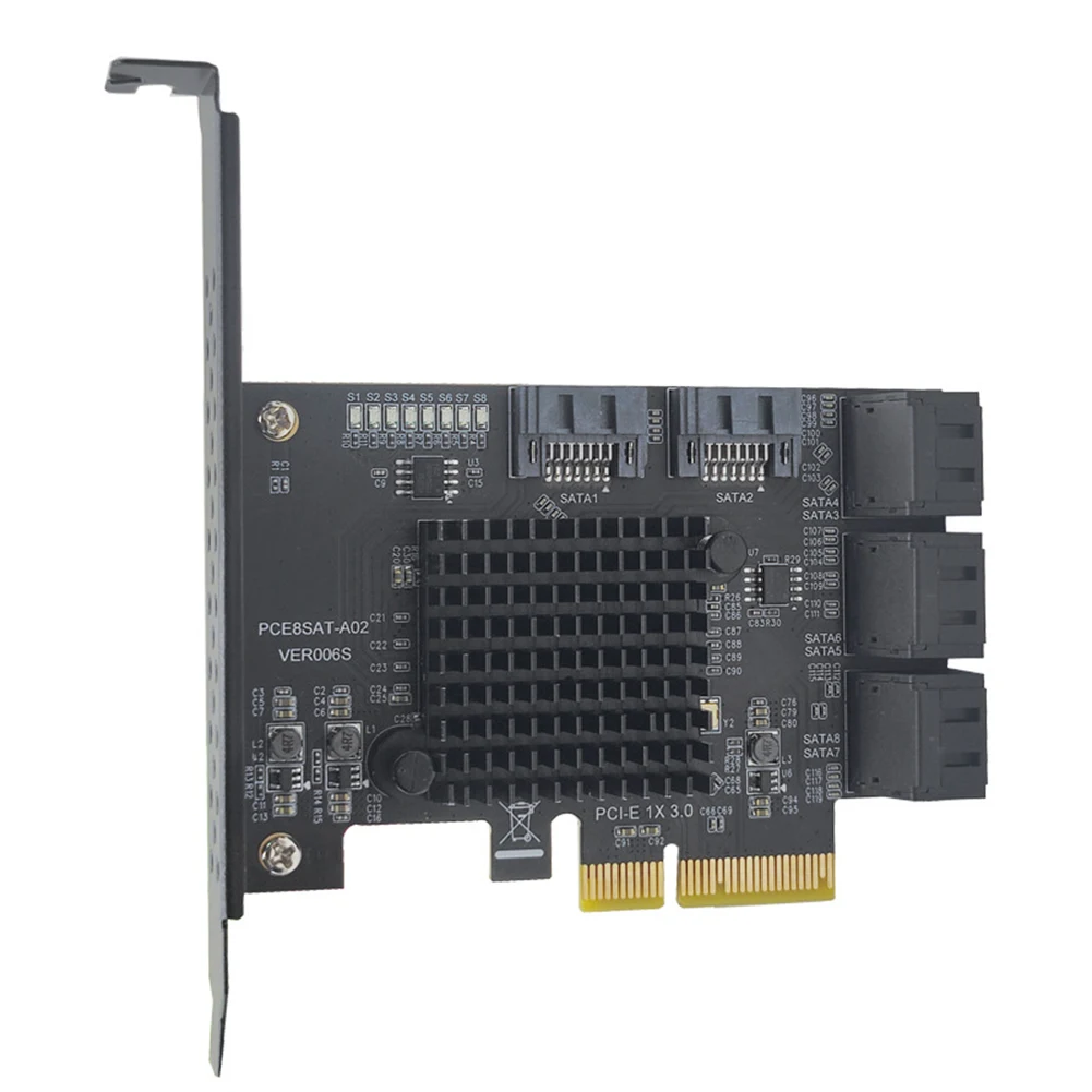 Плата Расширения PCIE PCI-E От 4X до 8 Портов GEN3 SSD Riser Card 6 Гбит/с Адаптер Жесткого Диска Контроллер Концентратор Множитель для Корпуса Компьютера 2U