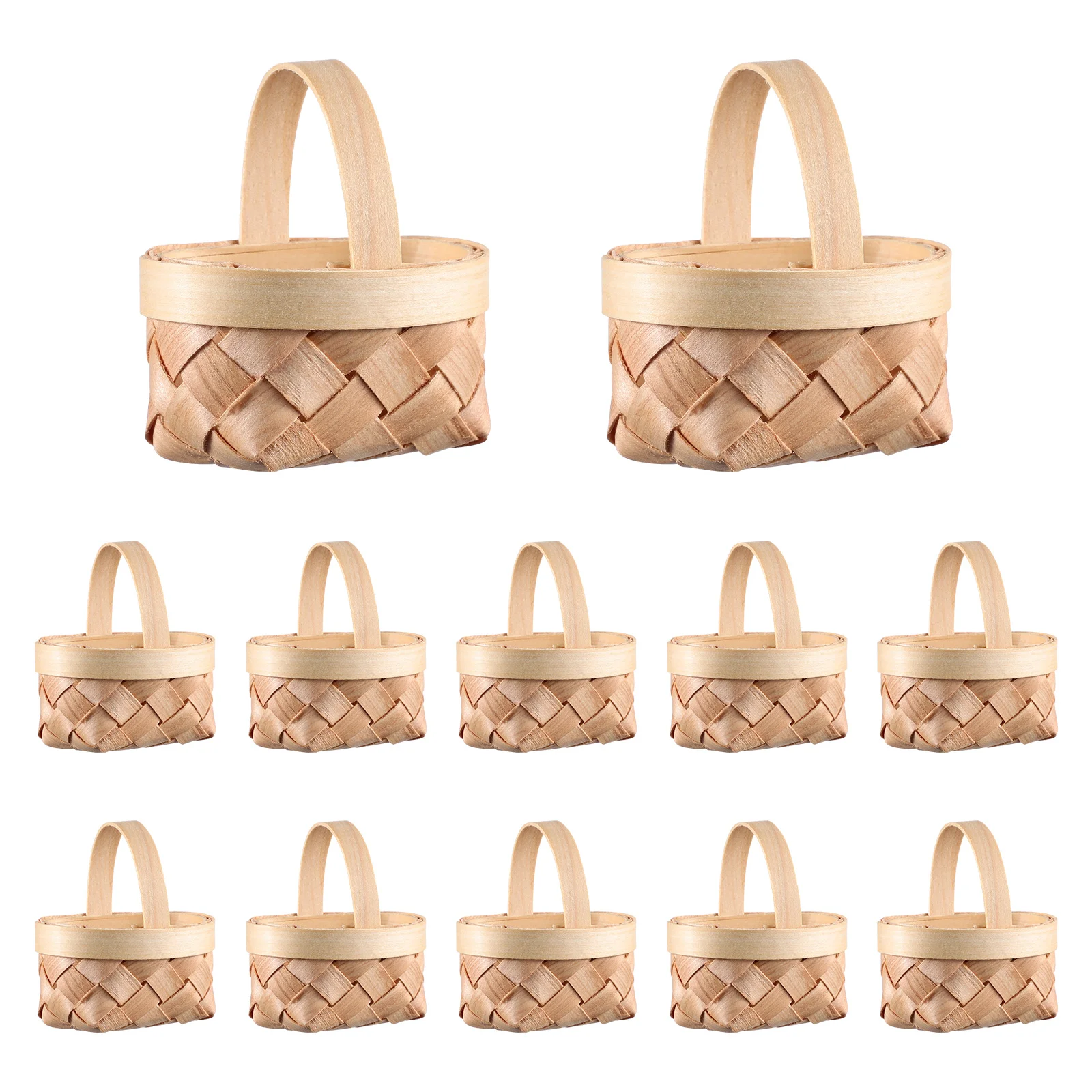 Плетеная корзина Мини-Деревянные корзины для хранения конфет, плетение миниатюрных портативных декоративных игрушек для детей