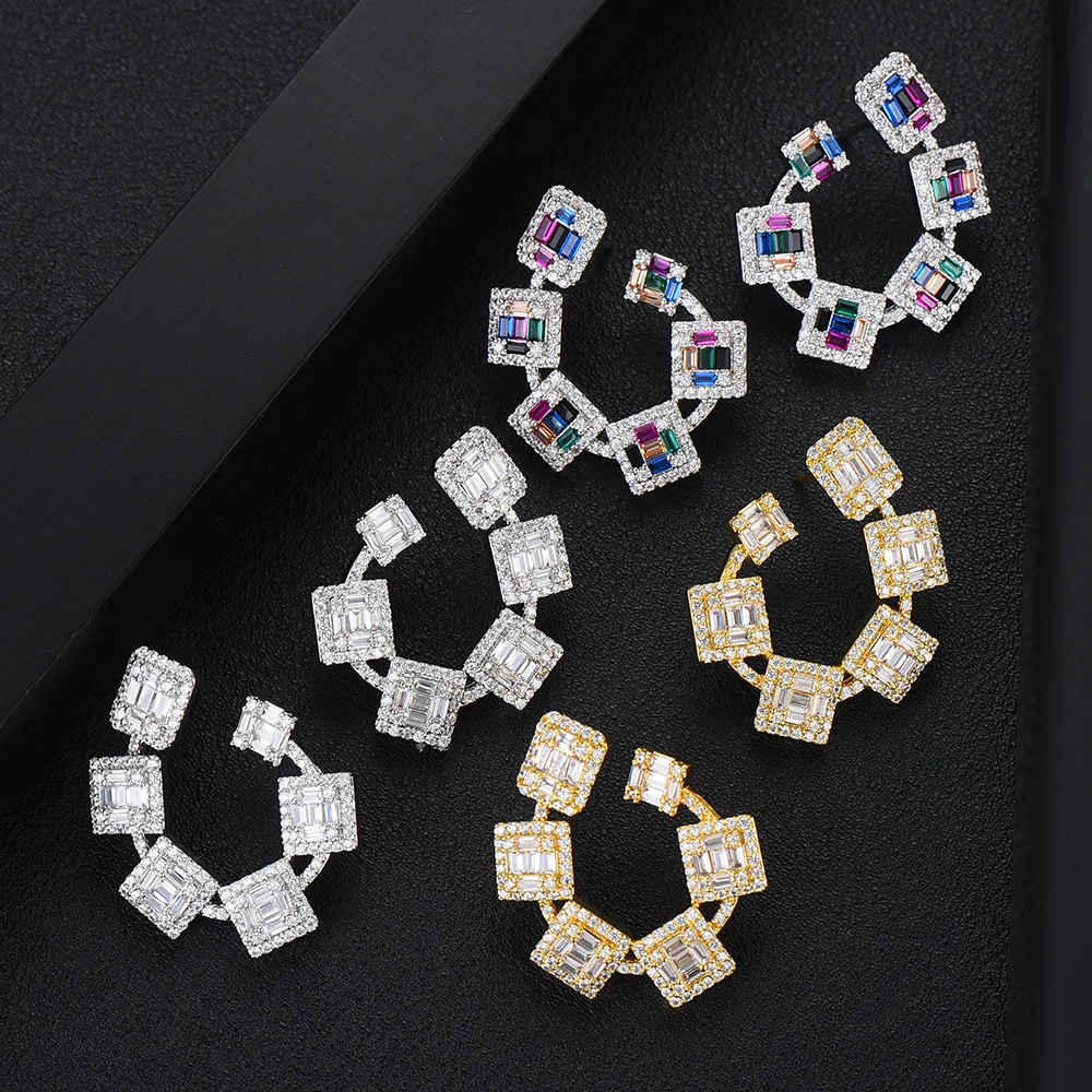 Подвески GODKI Jimbora С кристаллами, выложенными Мирко, Циркон, Круглые серьги, Благородные Свадебные серьги Naija Dubai, Модные