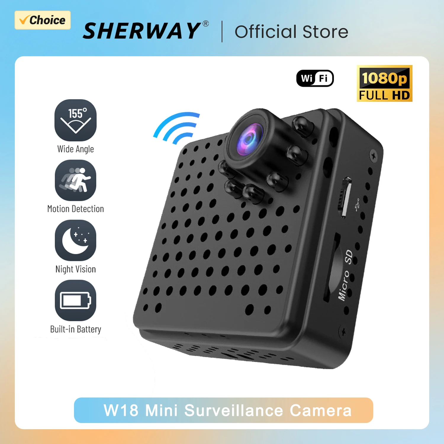 Портативная Беспроводная мини-камера Wifi 1080P HD Инфракрасного ночного видения с камерой обнаружения движения Веб-видеонаблюдение Небольшие Видеокамеры