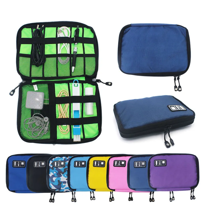 Портативная сумка-органайзер для кабелей, дорожная сумка для хранения цифровых электронных аксессуаров, USB-зарядное устройство, держатель банка питания, чехлы для кабелей, сумки
