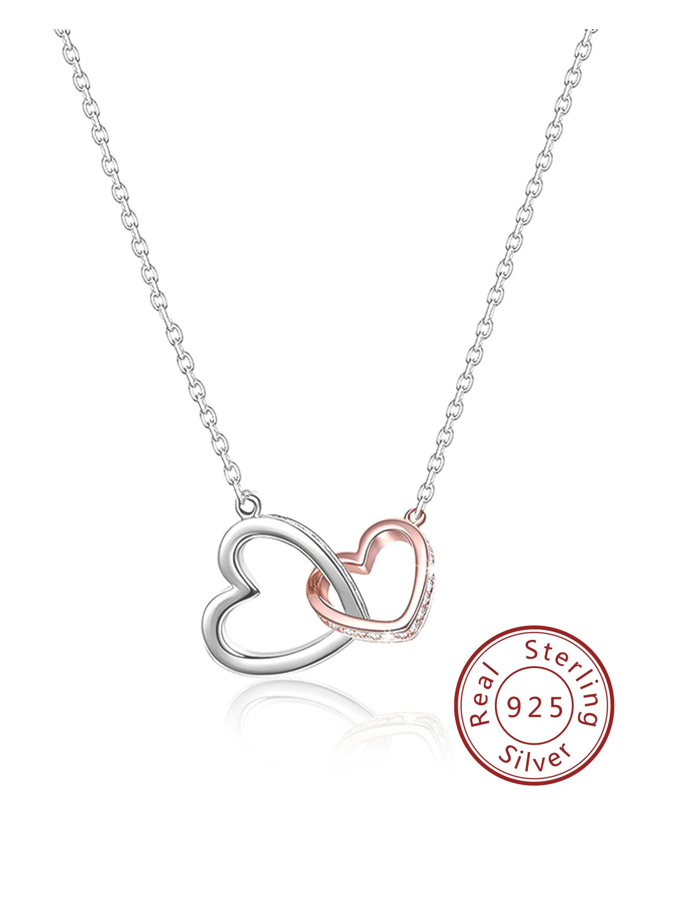 Простое элегантное серебряное колье-чокер Infinity Double Circles Ring Charm Necklace