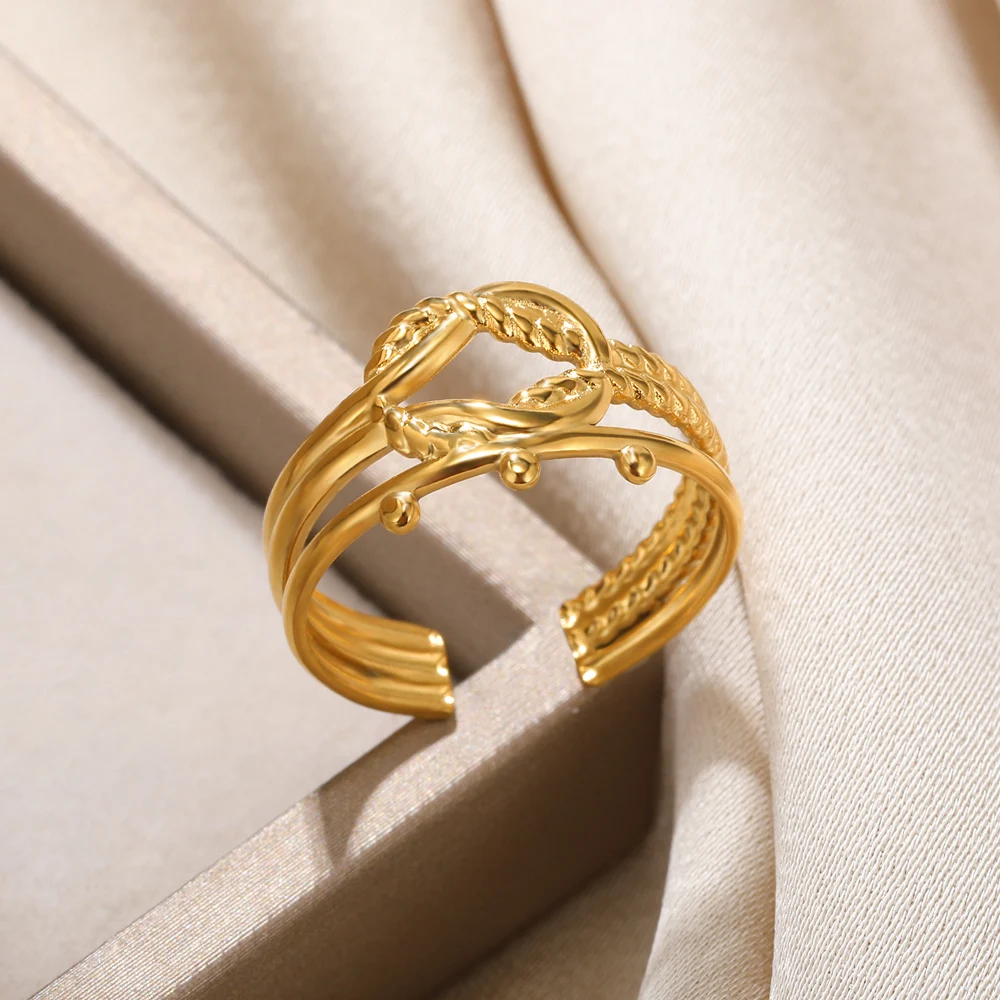 Простые многослойные кольца с узлами Для женщин, свадебные украшения, Регулируемые кольца для скручивания веревки, 2023, Подарки для лучшей подруги Bague Femme