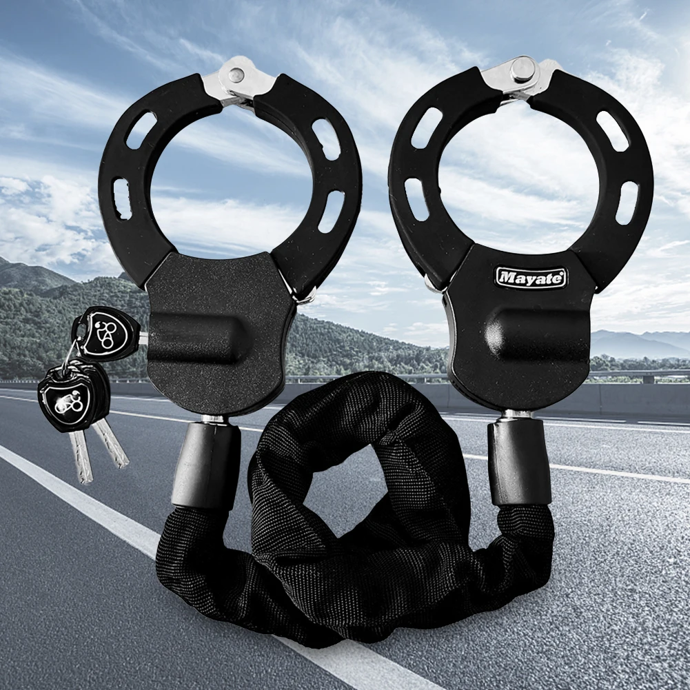 Противоугонный замок для наручников с ключами Велосипедные аксессуары для электрических скутеров, мотоциклов, переносной замок на цепочке для наручников