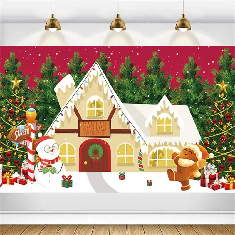 Рождественский магазин, Снежный уличный фон для фотосъемки, Рождественская вечеринка, реквизит для фотосъемки, Декоративный фон баннера