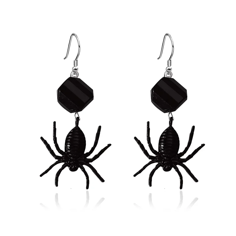 Роскошные Яркие блестящие серьги с черным цирконием и позолоченным черным пауком в трендовом стиле, женские висячие серьги