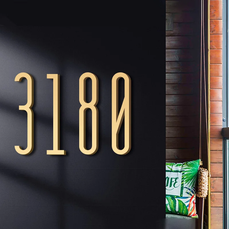 Самоклеящиеся наклейки с номерами Современная Табличка с номером двери Наклейка с цифрами адреса дома Отеля Бирка с номером почтового ящика Этикетка 10x2,1 см