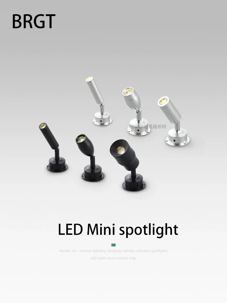 Светодиодный мини-прожектор, установленный на поверхности шкафа, точечный светильник, освещение дисплея ювелирных украшений COB, регулируемый угол фокусировки 1 Вт, Маленький