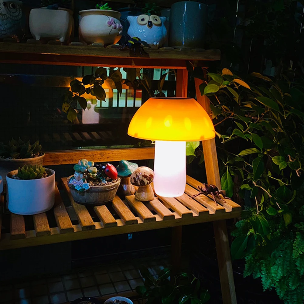 Симпатичный грибной светильник 2200 мАч, грибной декоративный светильник IP65, водонепроницаемый Солнечный садовый ландшафтный светильник, срок службы до 8 часов для газона во дворе сада