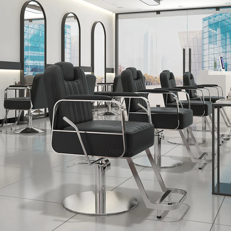 Скандинавские роскошные Кожаные парикмахерские кресла для мебели салона Профессиональный Лифт Парикмахерское кресло Удобные Парикмахерские кресла для парикмахерской Z