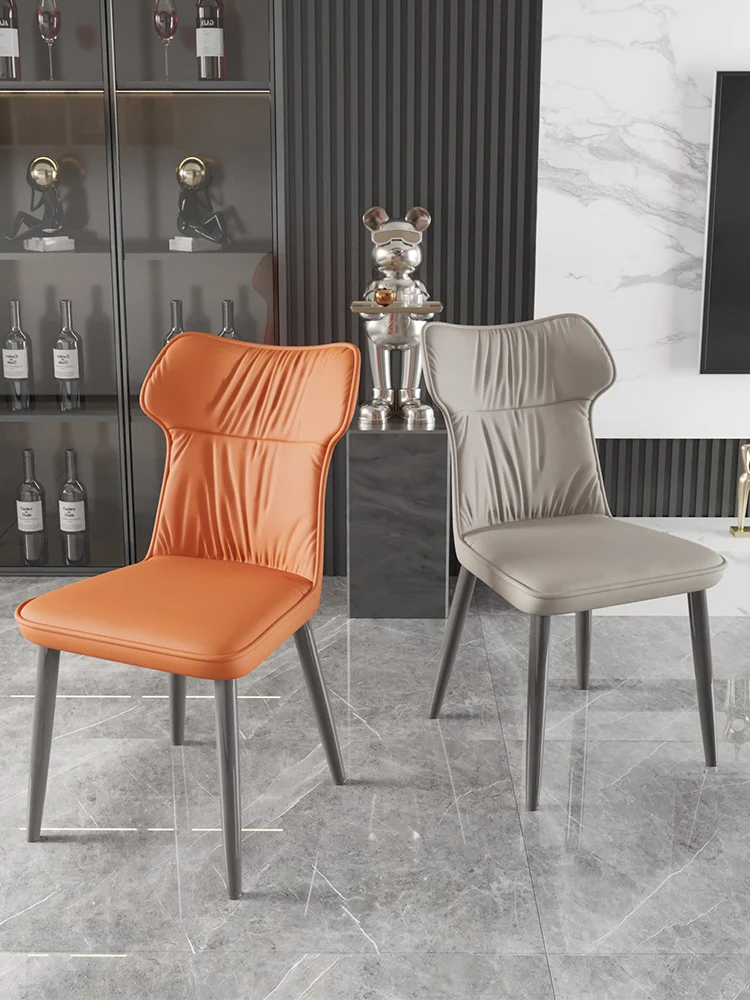 Скандинавские современные обеденные стулья, табуреты для отдыха, кофейня, роскошные обеденные стулья из искусственной кожи, мебель для гостиной, кухни, столовой