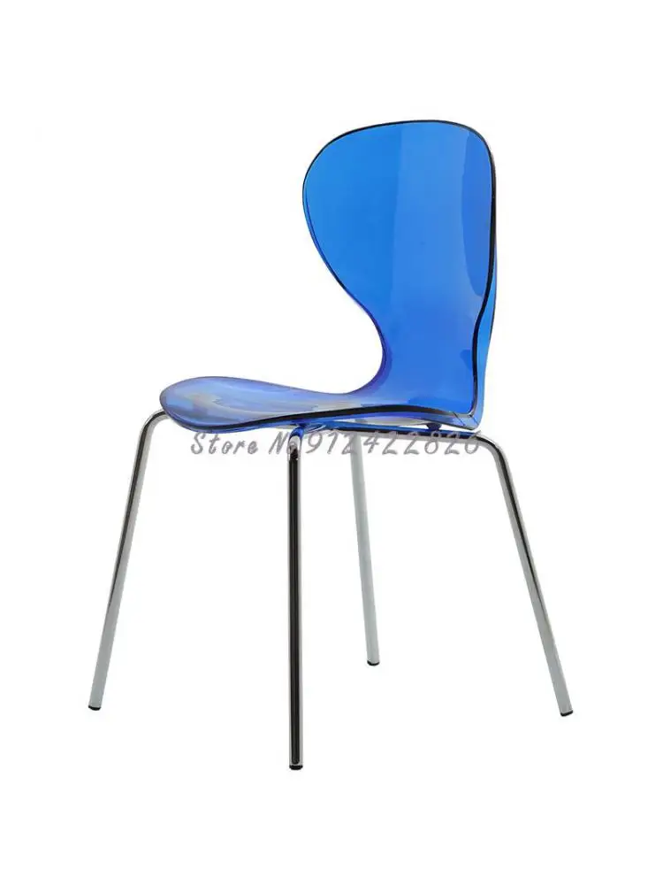 Скандинавский обеденный стул из прозрачного акрила, уличный стул с креативной спинкой, современный минималистичный стул из качественной металлической сетки красного цвета ins
