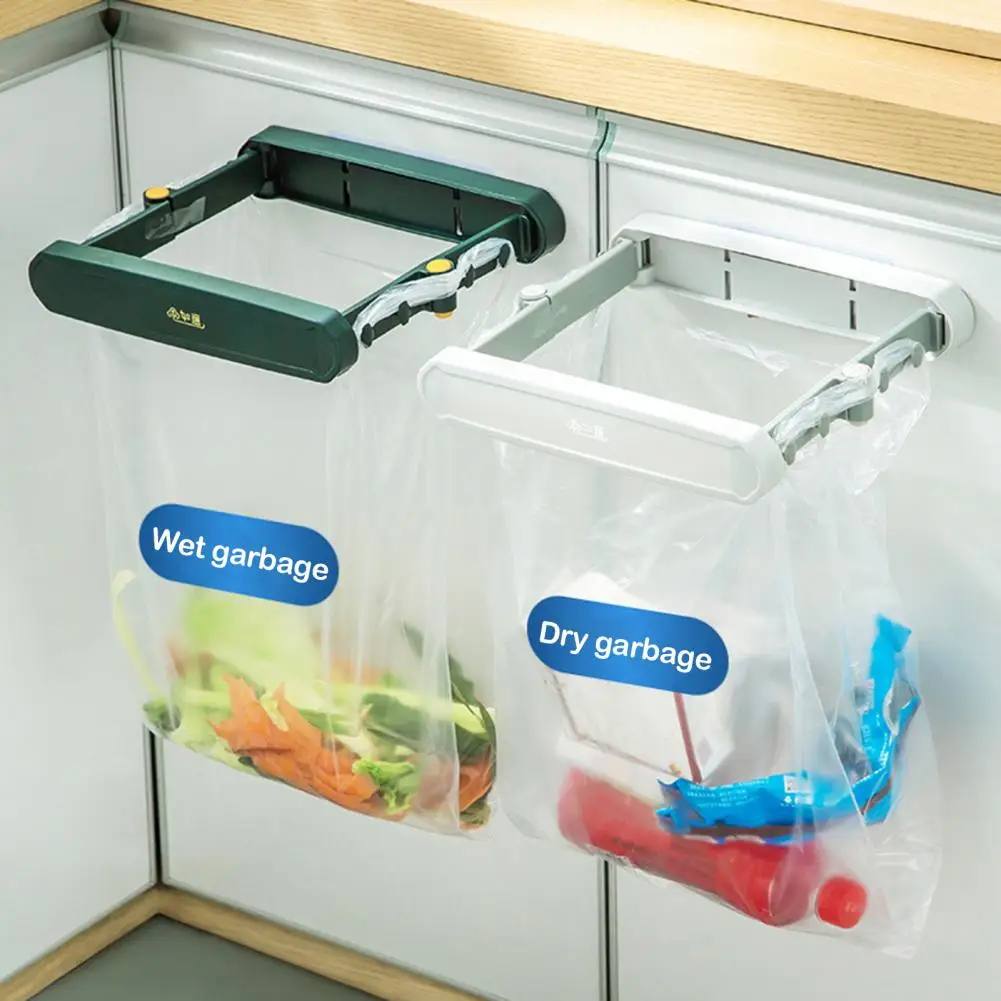 Складной пластиковый держатель мешка для мусора для дверцы шкафов и буфета Без перфорации-Установка под раковину Мешок для мусора