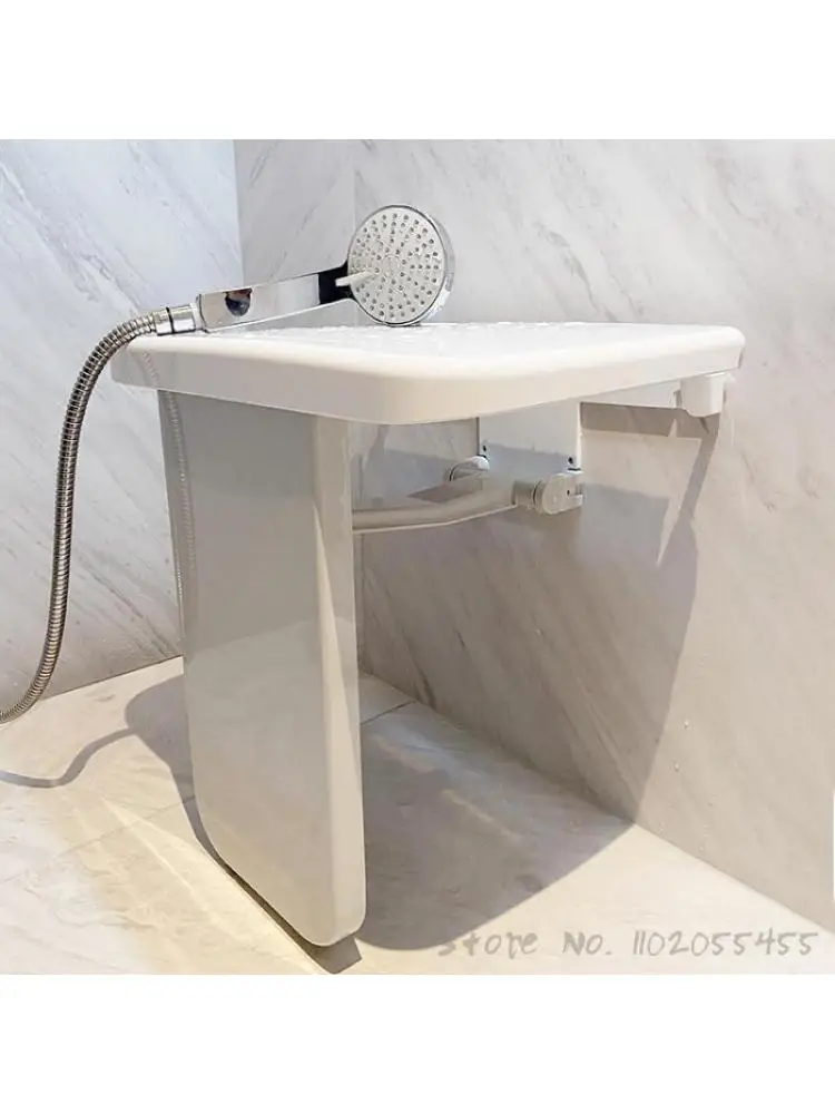 Складной табурет для ванной комнаты, сиденье для душа, пластиковый настенный стул в японском стиле, безбарьерный стул для пожилых людей, стул для ванны