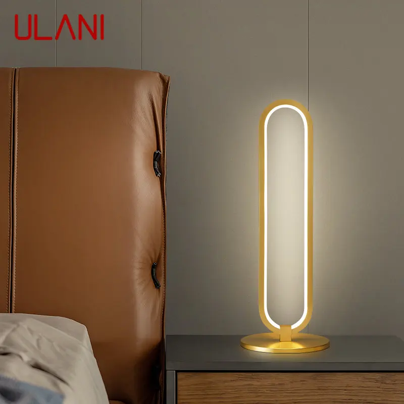 Современная латунная настольная лампа ULANI LED 3 цвета Золото Медь Прикроватный столик Освещение Декор для современного дома Спальня