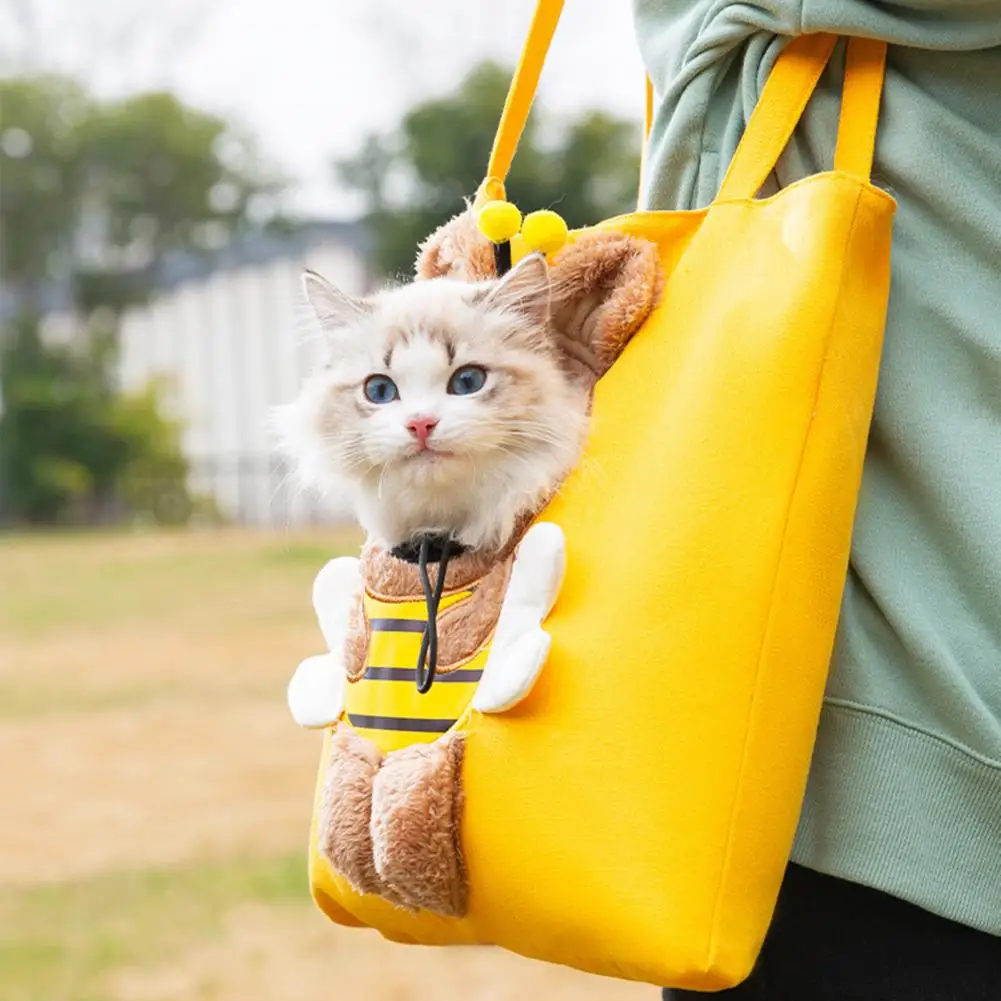 Стильная сумка для кошек через плечо, очень мягкая, устойчивая к разрыву, в форме пчелы, сумка для переноски домашних животных, переносная сумка-тоут, товары для домашних животных