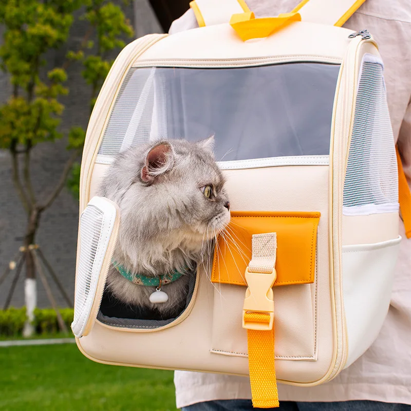 Сумка для кошек, портативная летняя сумка для кошек большой емкости, прозрачный рюкзак для домашних животных, артефакт для собак