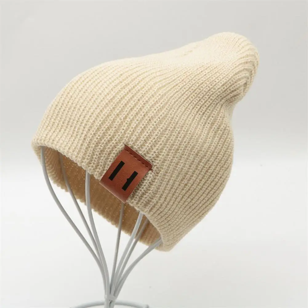 Теплая детская шапочка, уютные ветрозащитные зимние шапки для детей и взрослых, толстые вязаные шапочки, однотонные цвета для активного отдыха