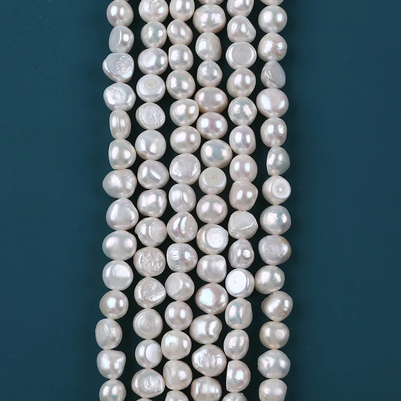 Точечный Белый жемчуг в стиле барокко 9-10 мм, аутентичный натуральный пресноводный жемчуг, ожерелье, браслет своими руками