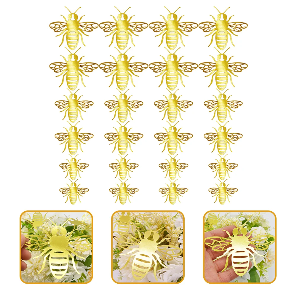Трехмерная полая пчела, декор окна на День Благодарения, настенные украшения, офисный орнамент, 3D наклейки, торт с насекомыми