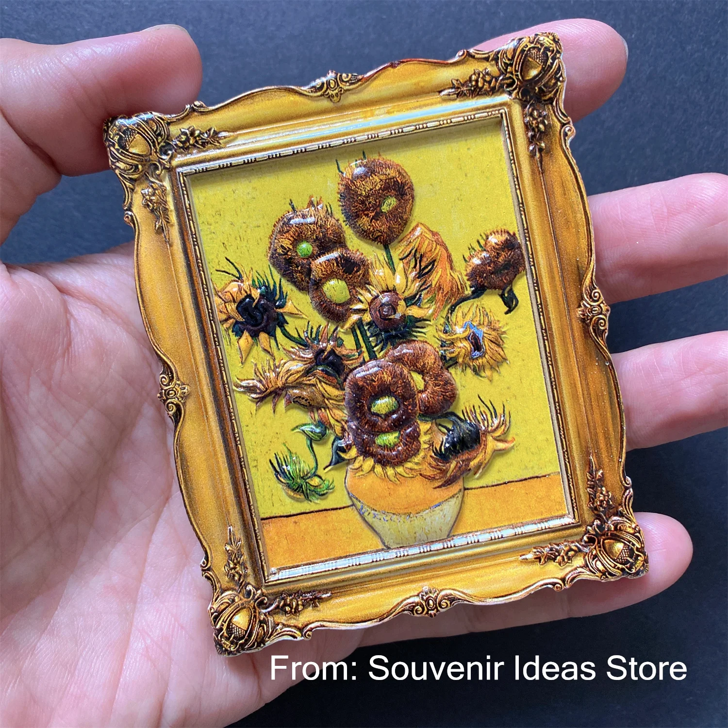 Туристический сувенир Van Gogh Sunflower из 3D смолы На холодильник, магнит на холодильник, домашний декор