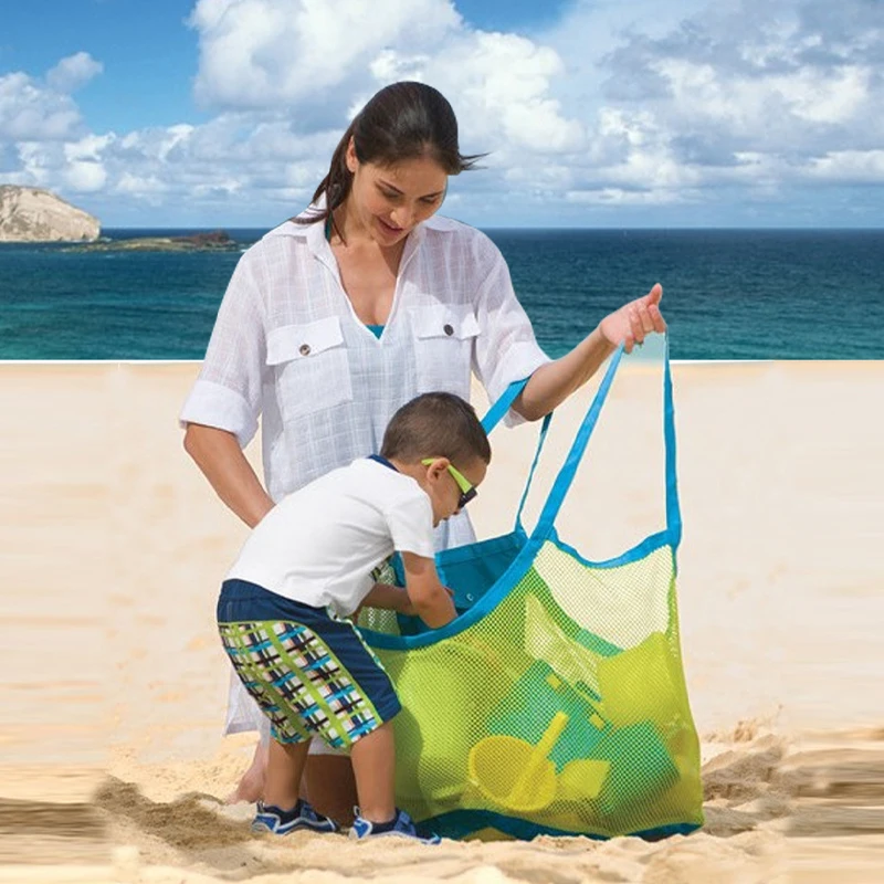 Уличная пляжная сетчатая сумка для детей, убирающих песок, складные портативные детские пляжные игрушки, одежда, сумка для полотенец, сумка-органайзер для хранения мелочей для игрушек