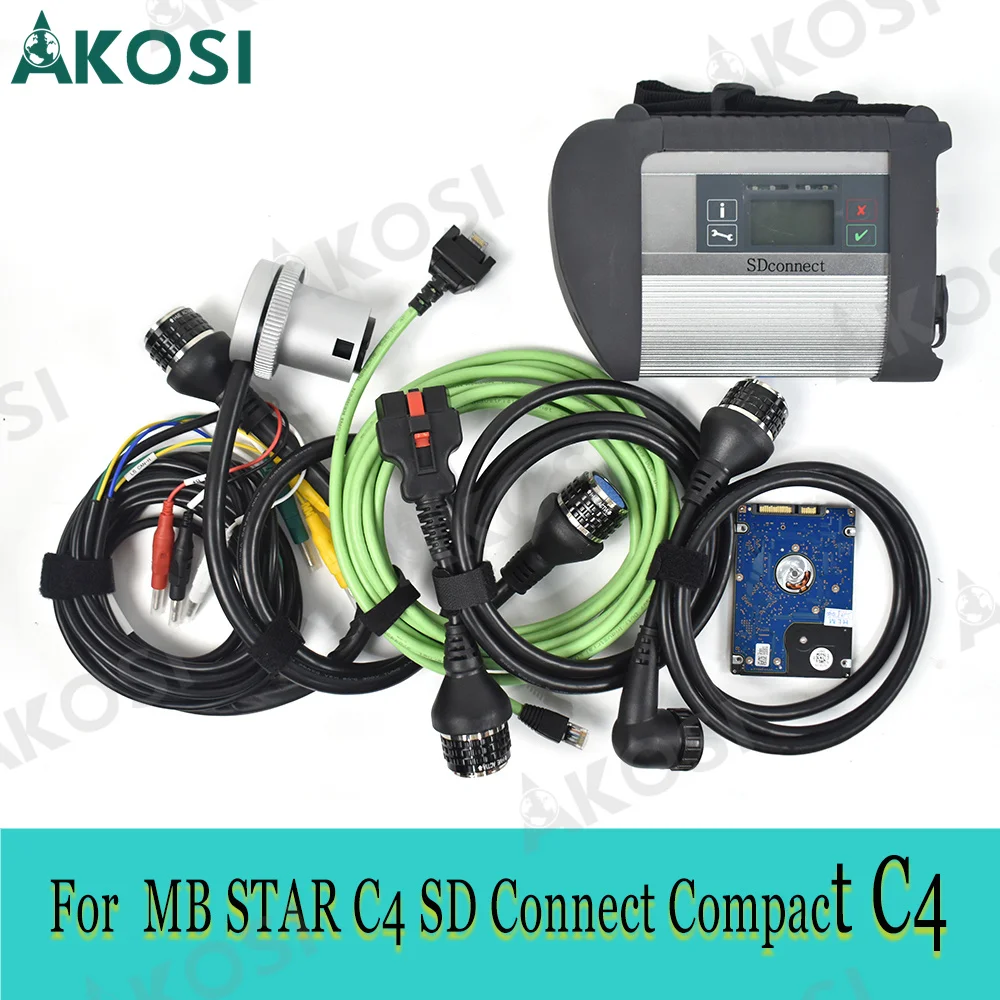 Хорошее качество MB SD Connect C4 Star C4 с программным обеспечением 2023.08 для wifi star diagnosis Мультиплексор C4 WiFi диагностический инструмент