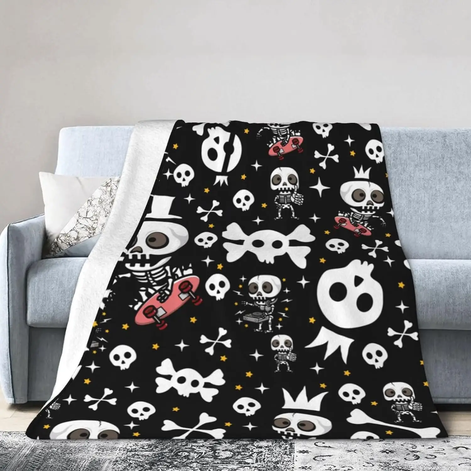 Хэллоуин Одеяло для Мягкого Уютного Скелета Флисовое Одеяло Диван-Кровать Декор Комнаты Подарки для Мужчин Женщин