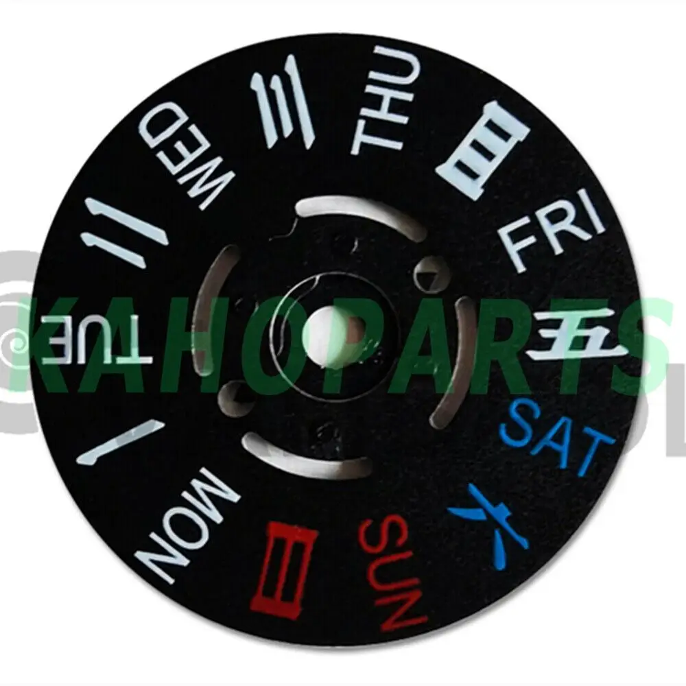 Черное Англо-китайское недельное дисковое колесо, недельное колесо, подходящее для NH35/36 Положение 3/3.8