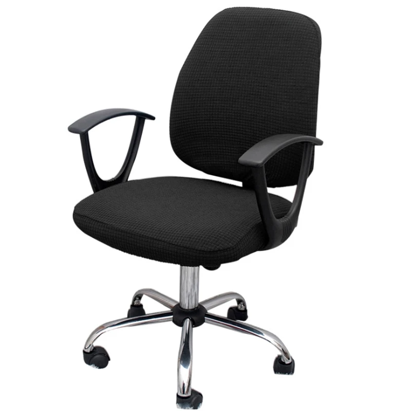 Чехлы для стульев в клетку с разрезом, Офисный чехол для домашнего компьютерного кресла, подлокотник, эластичный чехол для сиденья