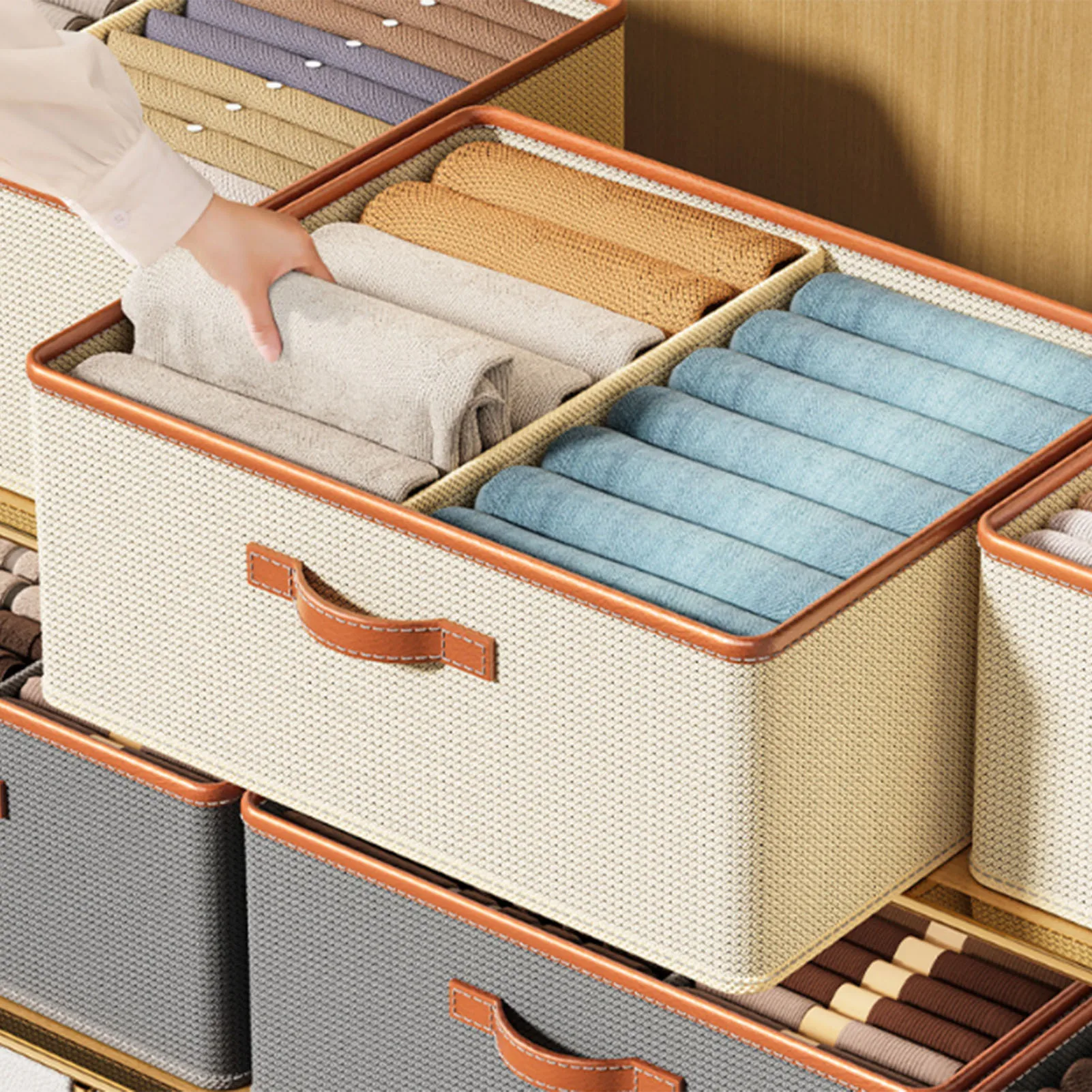 Штабелируемые ящики для хранения одежды, Органайзер для хранения брюк, органайзер под кроватью, сетчатый футляр для хранения одеял из плотной ткани, постельных принадлежностей